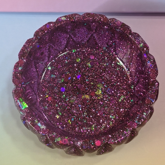 Purple Glitter Resin Trinket/Jewerly Box - Picture 5 of 9